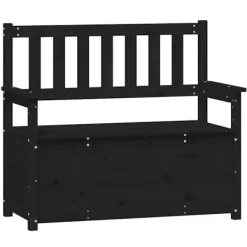 vidaXL Balkongmöbler>Bänk svart 112,5x51,5x96,5 cm massiv furu