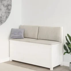 vidaXL Balkongmöbler>Bänk vit 110x41x76,5 cm massiv furu