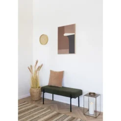 EBUY24 Balkongmöbler>Bänk 100x36x42,5 cm i mörk bouclétyg med svarta ben
