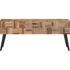 vidaXL Balkongmöbler>Bänk 110x35x45 cm massiv återvunnen teak