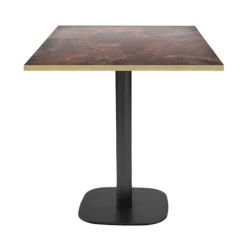 Matbord>Bord 70 x 70 cm - Rund rustrocksmodell med mässingskanter