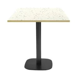 Matbord>Bord 70 x 70 cm - Rund terrazzo cassata modell med mässingskanter