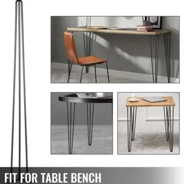 Matbord>Bordsben - 4 st - 30 " - 76,2 cm - VEVOR - Hårnåls möbelben-FA-