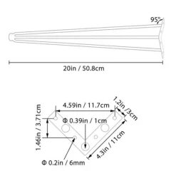 Småbord>Bordsben - 4 st - 20 " - 50,8 cm - VEVOR - Hårnål möbelben