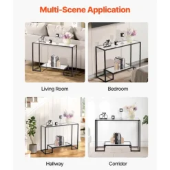 DUOKU Småbord>Bordskonsol - - Rektangulär - Härdat Glas - 2 Nivåer - Kontemporär Design