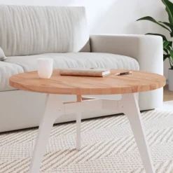 vidaXL Soffbord>Bordsskiva Ø70x2,5 cm rund massivt bokträ