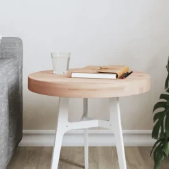 vidaXL Småbord>Bordsskiva Ø40x4 cm rund massivt bokträ