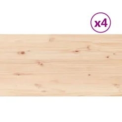 vidaXL Matbord>Bordsskivor 4 st 100x50x2,5 cm rektangulär massiv furu