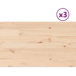 vidaXL Matbord>Bordsskivor 3 st 80x47x1,7 cm rektangulär massiv furu