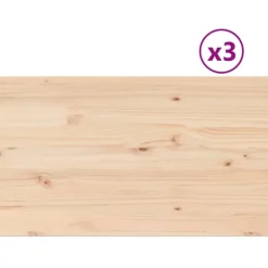 vidaXL Matbord>Bordsskivor 3 st 80x47x2,5 cm rektangulär massiv furu