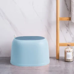 Pallar>Bärbar badrum Halkfri pall Hushålls PP plast stapelbar pall för barn pall ljusblå