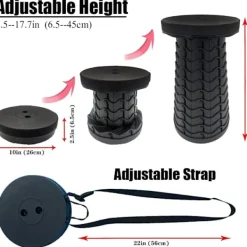 Balkongmöbler>Bärbar hopfällbar pall, andra generationens hopfällbar pall, campingpall för fiske/grillning/inomhus/utomhusaktiviteter, maxbelastning 397 LB