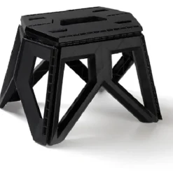 Pallar>Bärbar hopfällbar pall för utomhusbruk Camping Fiske Stol Hög belastning Förstärkt PP Plast Triangel Pall, Svart