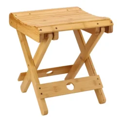 Pallar>Bärbar hopfällbar pall i bambu Fotstöd för massage Rakning Dusch Hemanvändning