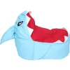 Sittsäckar>Bärbar Söt Utseende Stor Kapacitet Fluffig Haj Barn Leksaksförvaringsväska