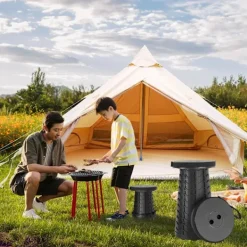 Pallar>Bärbar teleskoppall, uppgraderad hopfällbar campingpall