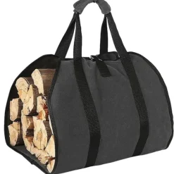 Kistor & Koffertar>Bärbar vedkasse för utomhusbruk, svart 12A canvas