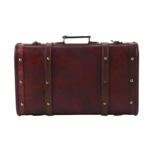 Kistor & Koffertar>Bärbar vintage dekorativ resväska i trä Antik träväska fotografering rekvisita hantverksdekoration