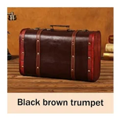 Kistor & Koffertar>Bärbar vintage dekorativ resväska i trä Antik träväska fotografering rekvisita hantverksdekoration