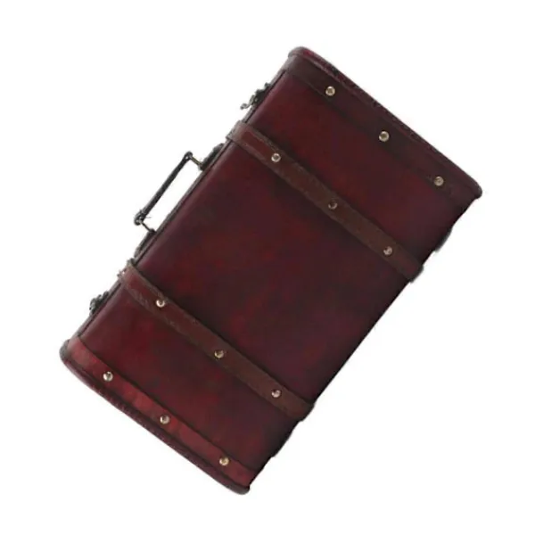 Kistor & Koffertar>Bärbar vintage dekorativ resväska i trä Antik träväska fotografering rekvisita hantverksdekoration