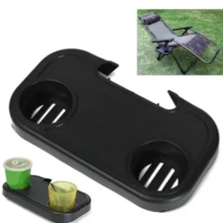 Småbord>Bärbart hopfällbart sidobord för stol, brickhållare för strandstol