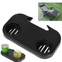 Balkongmöbler>Bärbart hopfällbart stols sidobord, brickhållare för strandstol [CO]