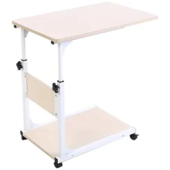 Småbord>Bärbart Multifunktionellt Avtagbart Laptopbord med Hjul Säng Soffa Böcker Vit
