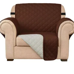 Fåtöljer>Brun, enkelsits med dragsko vattentät sofföverdrag, maskin