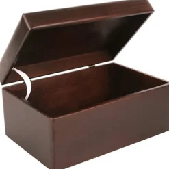 CREATIVE DECO Kistor & Koffertar>Brun träförvaringslåda - 30 x 20 x 14 cm - med lock - Box Crate Trunk Coff