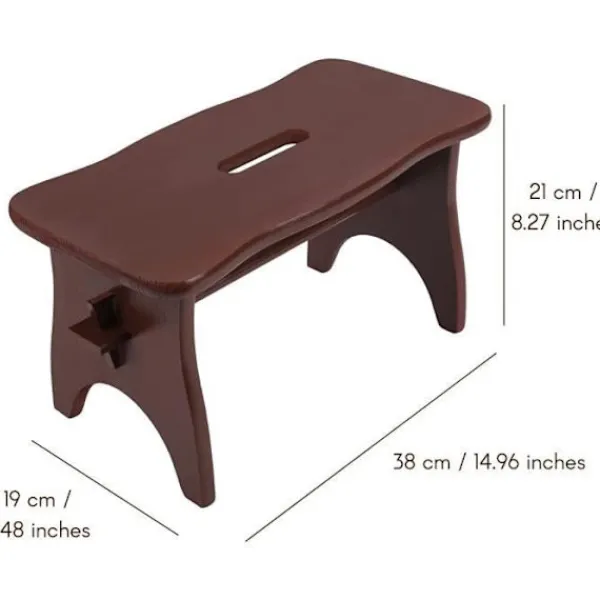 CREATIVE DECO Pallar>t massivt trä fotstöd - - 38 x 19 x 21 cm - Omonterad