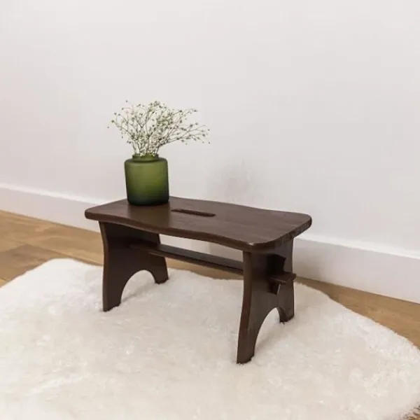 CREATIVE DECO Pallar>t massivt trä fotstöd - - 38 x 19 x 21 cm - Omonterad