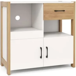 COSTWAY Sideboards>Buffé med lådor och dörrar , öppna hyllor, anti-tipp anordning, uttag för strömkabel