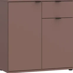 AUCUNE Byråer>Byrå - GANYMEDE - 2 dörrar - 1 låda - Terrakotta - 80,1 x 34,1 x 82,3 cm