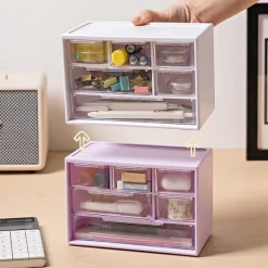 Kontorsmöbler>Byrå Liten Skrivbordsförvaring Lådor Plastförvaringsskåp Mini Förvaringsbox Enhet Transparent Förvaringstorn med 6 Lådor För Förvaring av Delar | Fyndiq