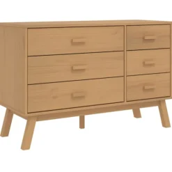 vidaXL Byråer>Byrå OLDEN brun massiv furu