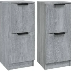 vidaXL Skåp>Byråer 2 st grå sonoma 30x30x70 cm konstruerat trä