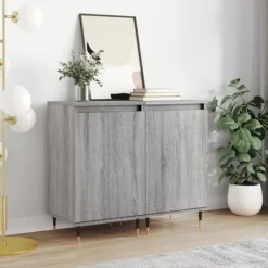 vidaXL Byråer>Byråer 2 st grå sonoma 40x35x70 cm konstruerat trä