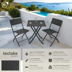 tectake Balkongmöbler>Cafegrupp Trevi i konstrotting