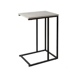 AKTIVE Småbord>C-formad sidobord - - 40x30x59 cm - Cementeffekt - Svart metallstruktur - Stöder upp till 5 kg