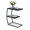 Northix Småbord>C-format sidobord, 2 nivåer, metallram