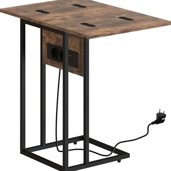 Northio Småbord>C-format sidobord med laddningsstation och hopfällbar topp