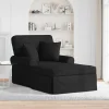 vidaXL Fåtöljer>Chaise Lounge med Kjol med kudde Svart 91 x 157 x 91 cm tyg