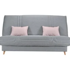 COMFORT BULTEX Soffor>Clic clac 3 ställen - Grått tyg - Tillverkat i Frankrike - L 192 x D 95 x H 101 - MONA