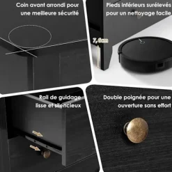 COSTWAY Byråer>byrå med 3 lådor, förvaringsskåp med 4 ben, för brev, filer och dokument, 71 x 46 x 66 cm,