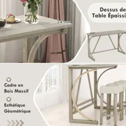 COSTWAY Matgrupper>4-delars Barbord Set med Strömuttag - 3 Polstrade Pallar - Bänkhöjd - För 3 Personer