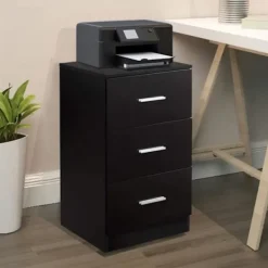 COSTWAY Byråer>Office Piedestal Förvaringsskåp med 3 lådor för brev, filer och dokument