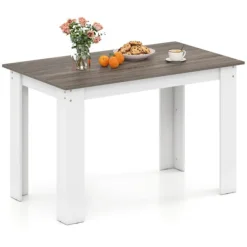 COSTWAY Matbord>Rektangulärt Matbord 120 CM för 4 till 6 Personer Vit