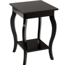 COSTWAY Småbord>sidobord 2 våningar, fyrkantigt gavelbord med halkfria fötter för sovrum, vardagsrum, 40 x 40 x 60 cm,