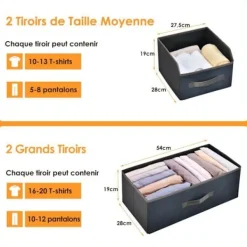 COSTWAY Byråer>Tyg byrå med 4 lådor, 2 hyllor, byrå Förvaringsskåp Metallstomme för vardagsrum, hall, 84 x 30 x 85 cm