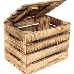 CREATIVE DECO Kistor & Koffertar>förvaringslåda i t trä - Brun - 27,5 x 20 x 21,5 cm - Vintagelåda